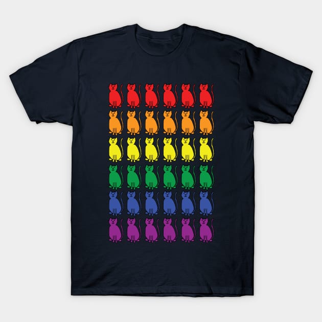 Rainbow Cats for Pride T-Shirt by ellenhenryart